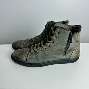 RUDSAK Leather High-Top Boots Grey Lace-Up Zip Size 44